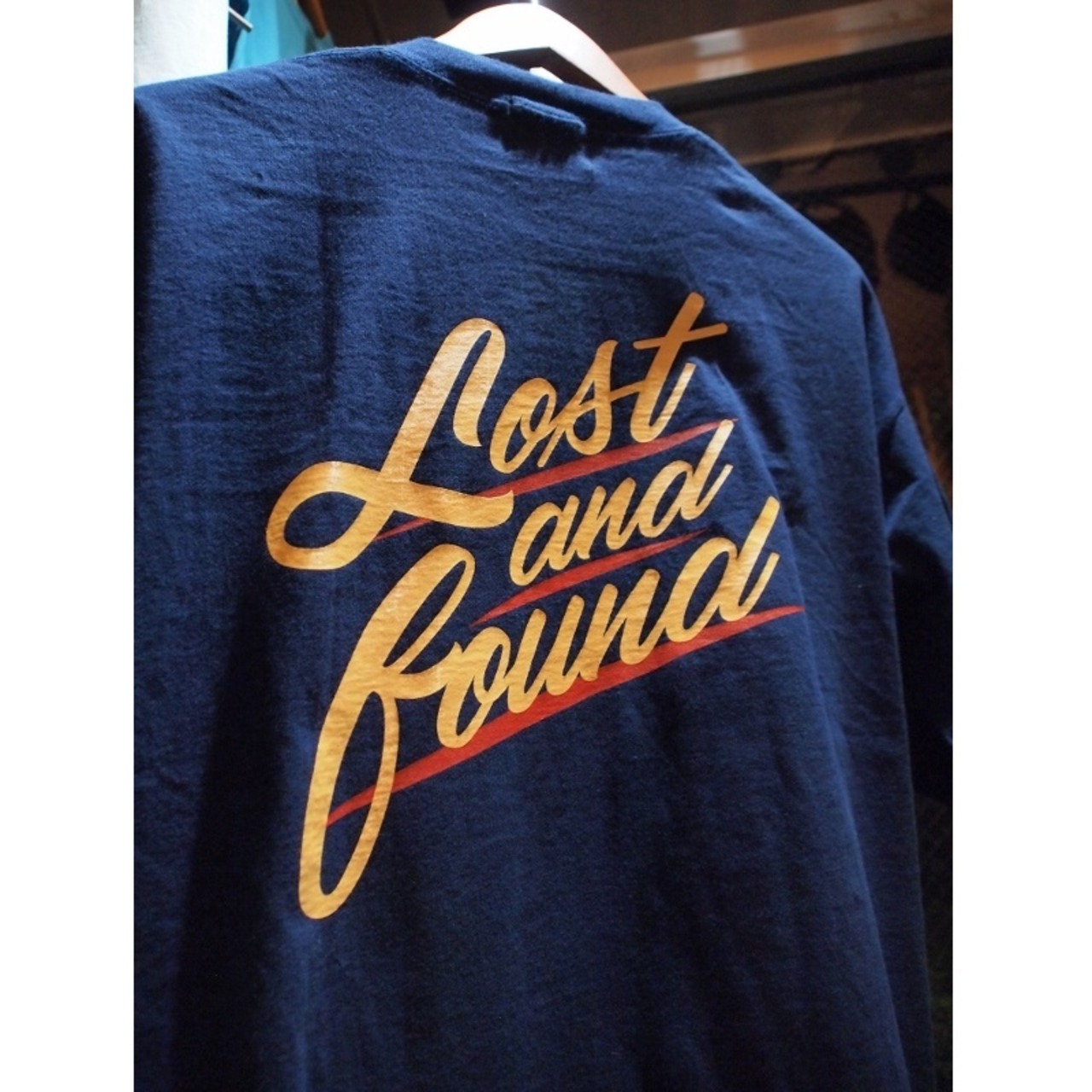【LOST AND FOUND】"BACK PRINT" Vintage Pocket  BIG T-shirt (NAVY)