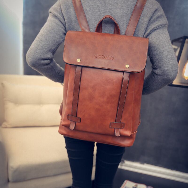 スクエア リュック ブラウン アンティーク 韓国 ユニセックス