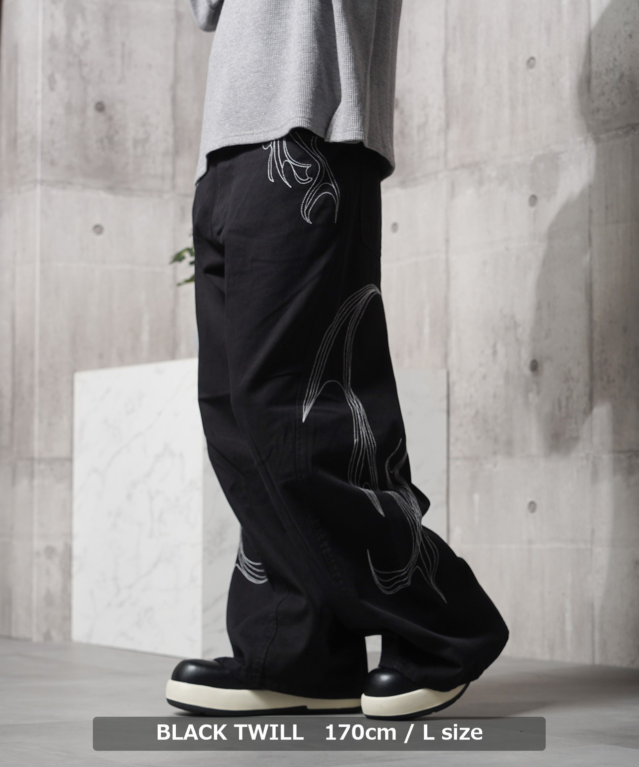 ◆トライバル刺繍 カーブパンツ◆wi-497038