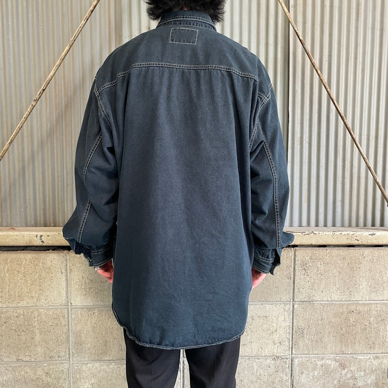 じ*ろ様 リーバイス　USA製　ヴィンテージ　ネルシャツ Mサイズ　90s ブル ビッグサイズ 90年代 Levi's リーバイス 長袖 ブラックデニムシャツ