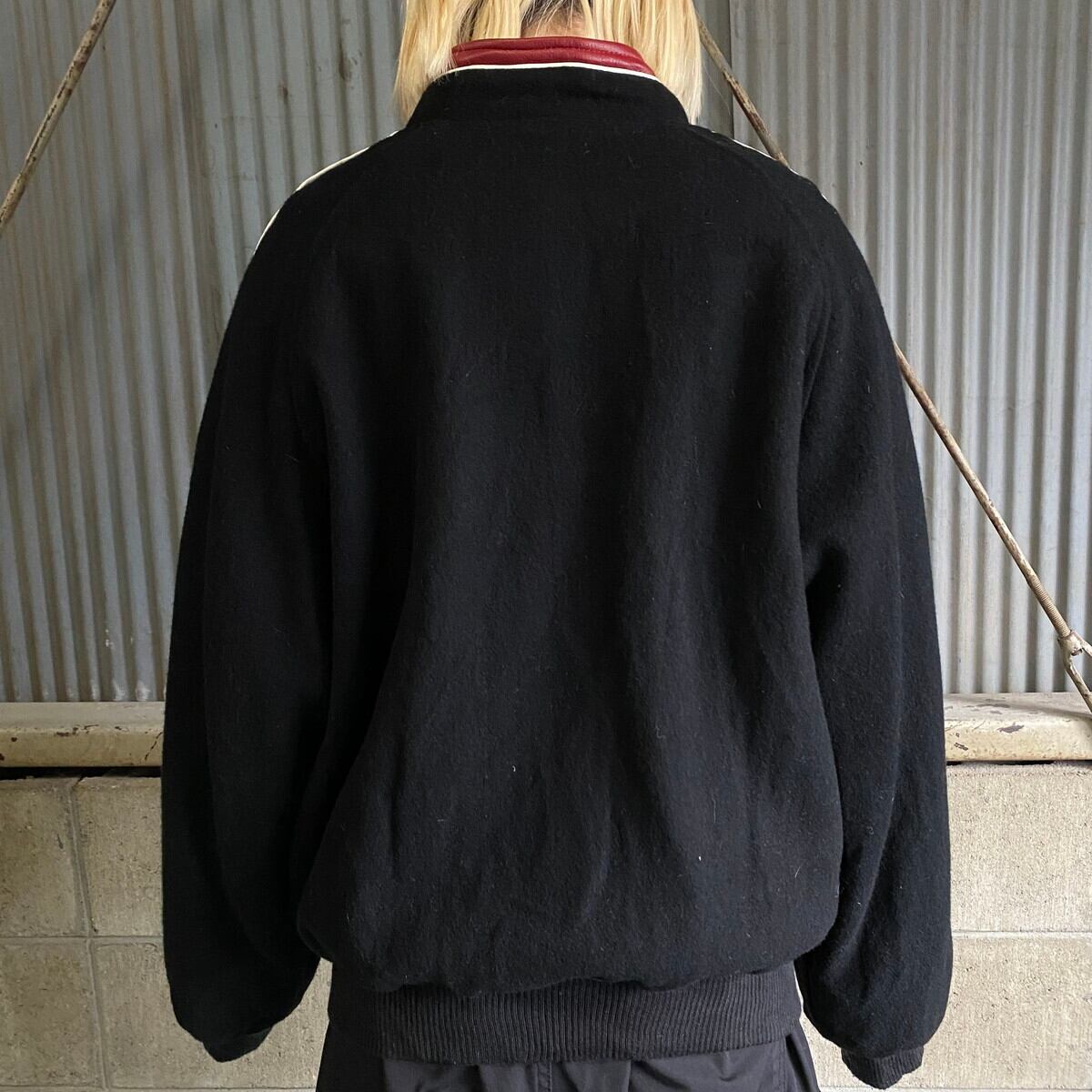 カナダ製 CANADA SPORTSWEAR レザー ウールスタジャン メンズM 古着