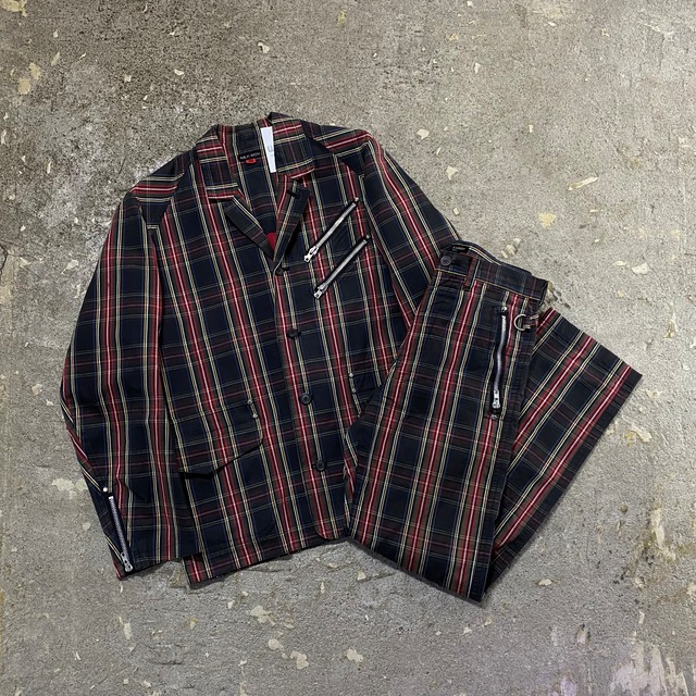 90s MILK BOY check pattern cotton fabric set up【仙台店】