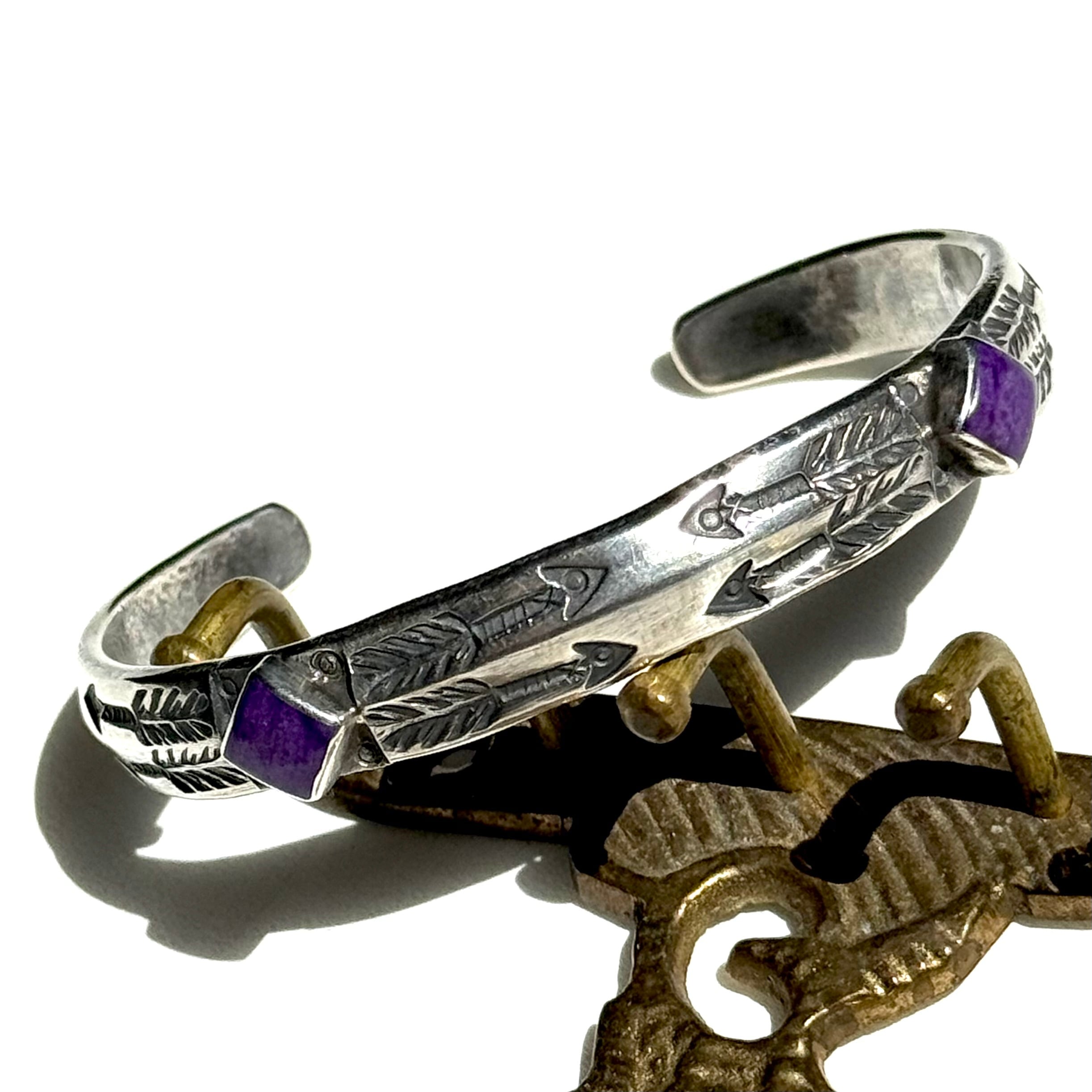 Jesse Robbins　ジェシーロビンズ　インディアンジュエリー　人気作家 Jesse Robbins “Size L” Coin Silver Bracelet インディアンジュエリー