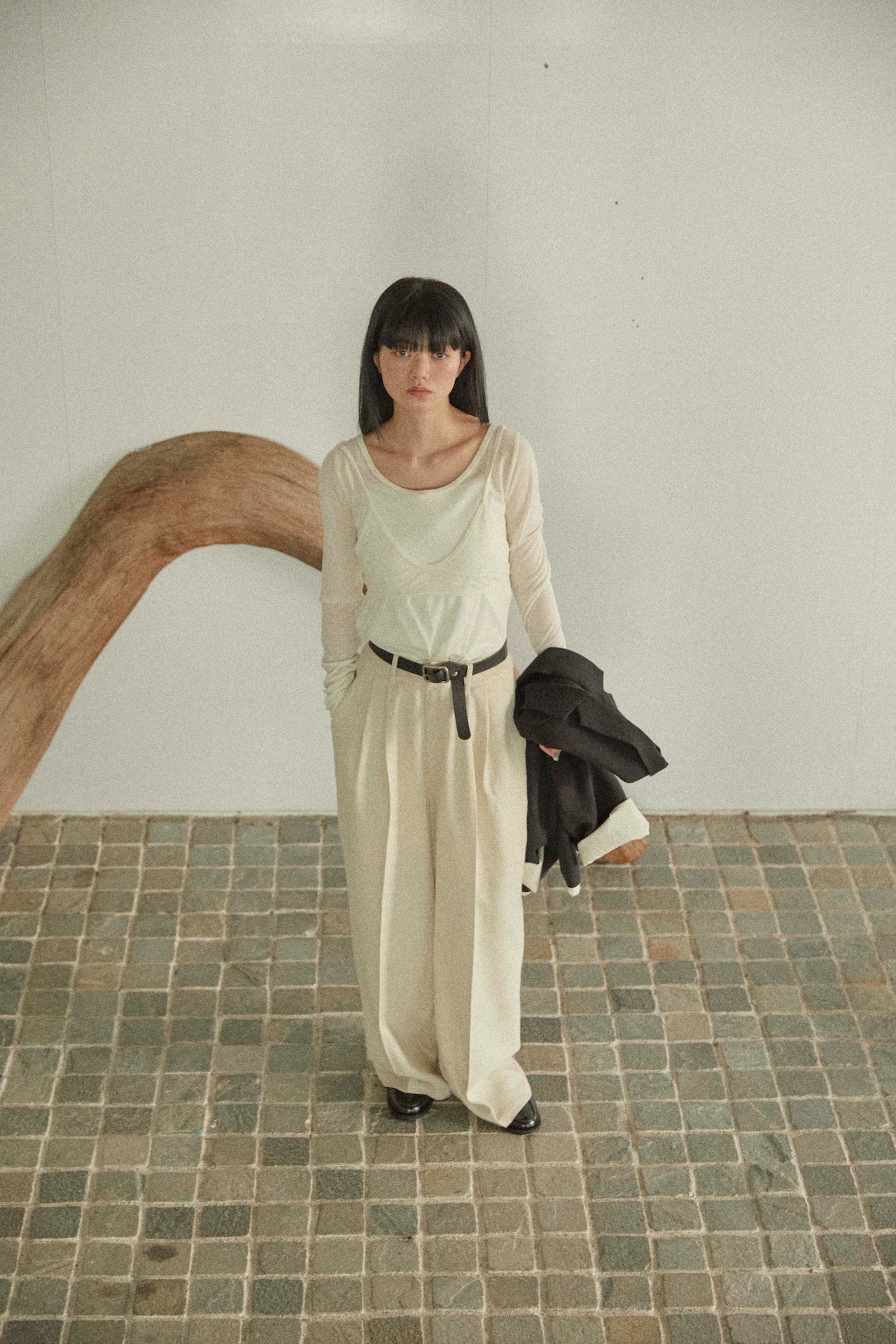 DU250501 linen like wide straight pants【T sizeあり】【Re Stock】【残り僅か】