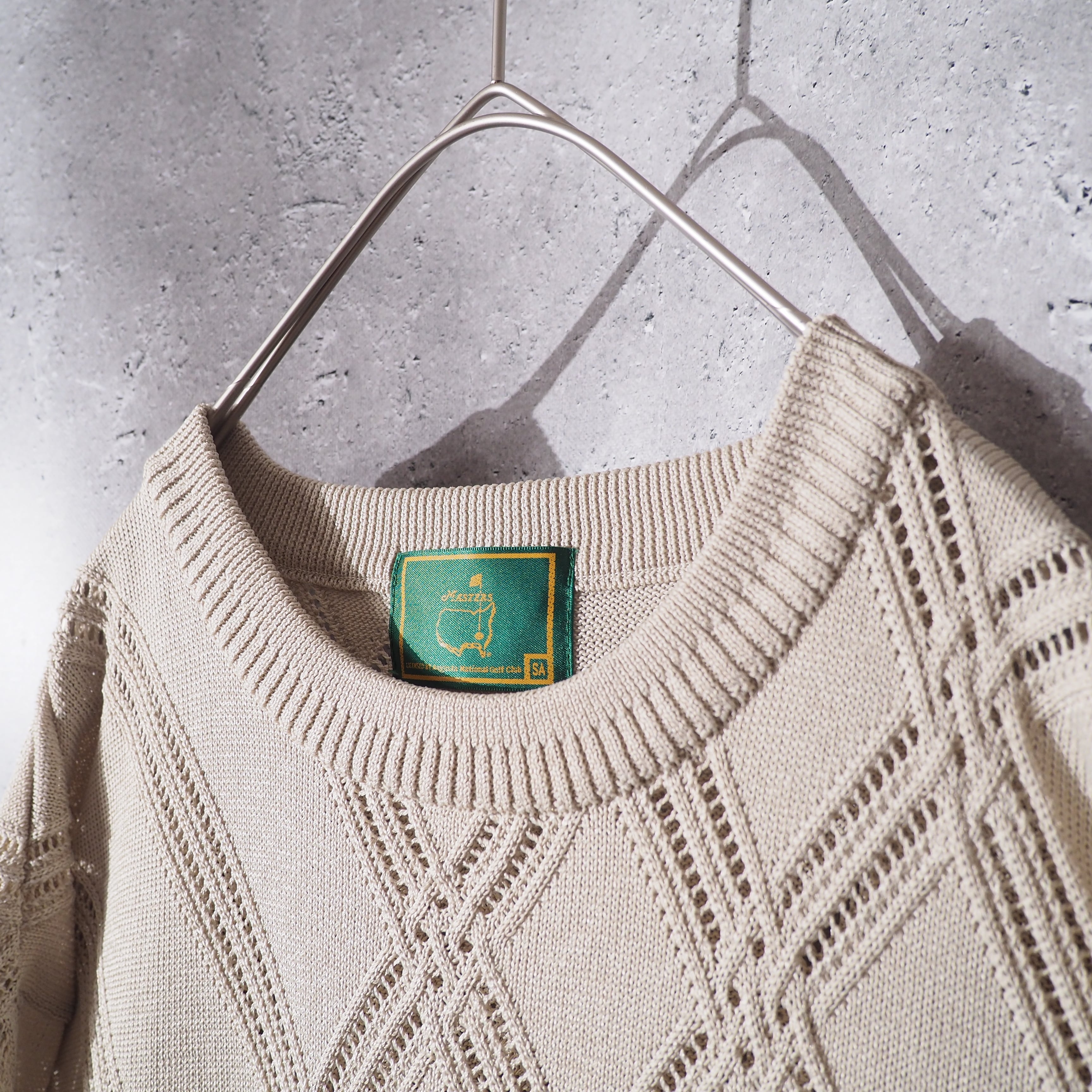 1990s Switching Mesh Embossed Vintage Loose Knit