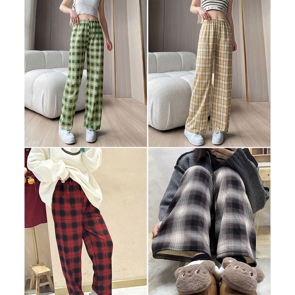 フリース チェック柄 パンツ 裏ボア フリース パンツ レディース 秋冬 防寒 保温 裏起毛 韓国