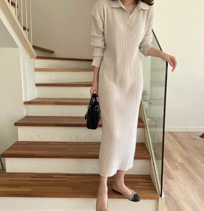 襟付きニットワンピ AJ1079-811