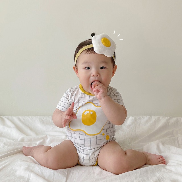 トライアングルロンパース オールインワン ヘアバンド 超面白いベビーショップ67543102699