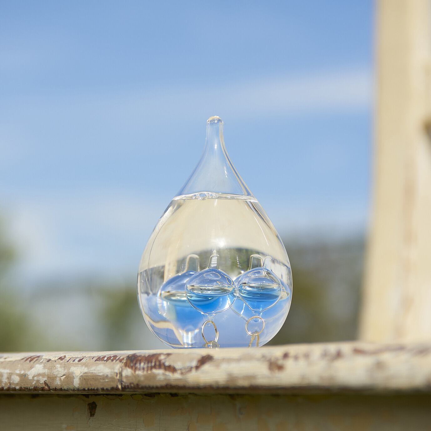 インテリアアイテム【Fun Science】ガラスフロート温度計しずくSS