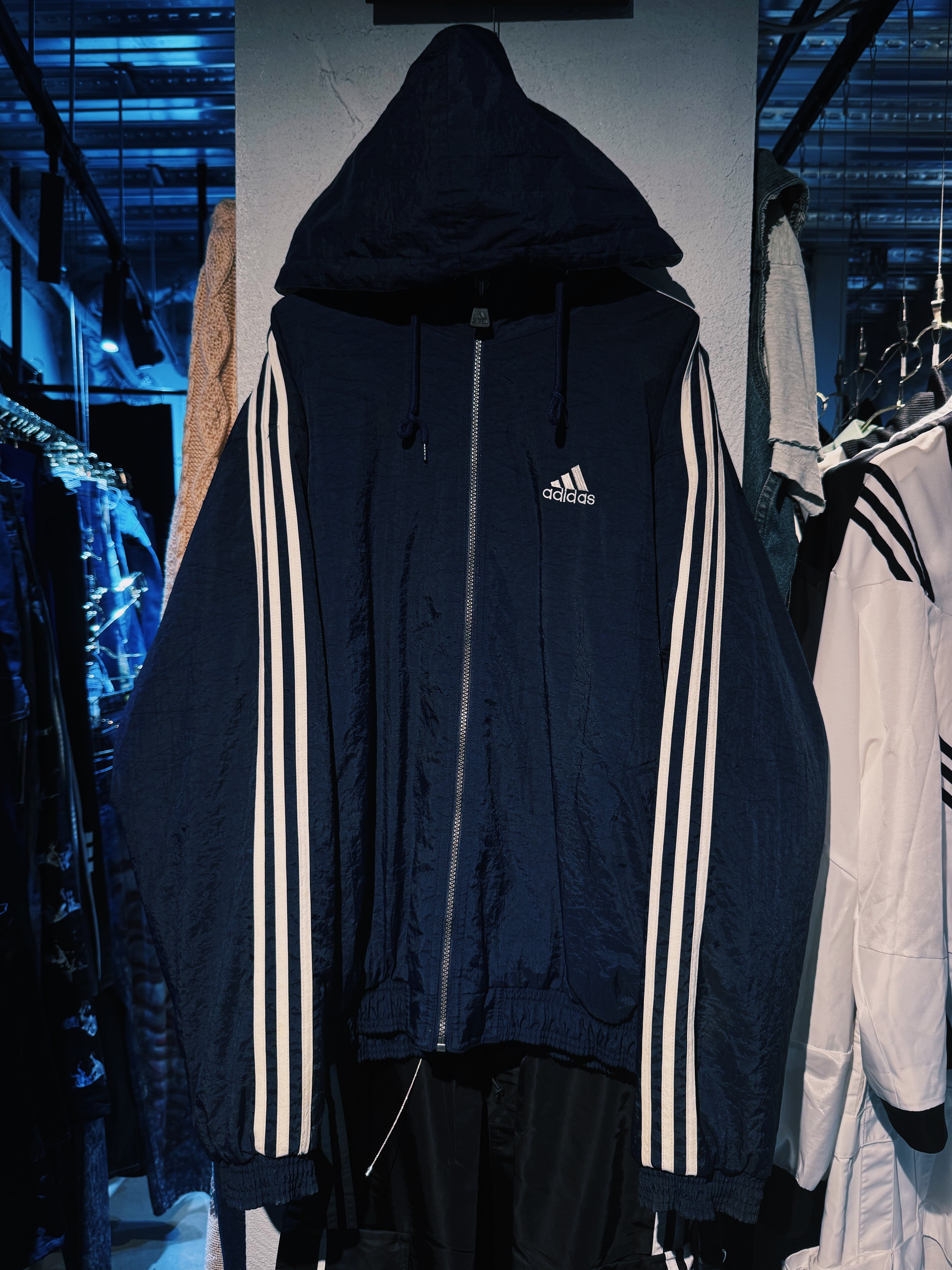 【D4C】90's"ADIDAS" performance logo embroidery hoodie track jacket