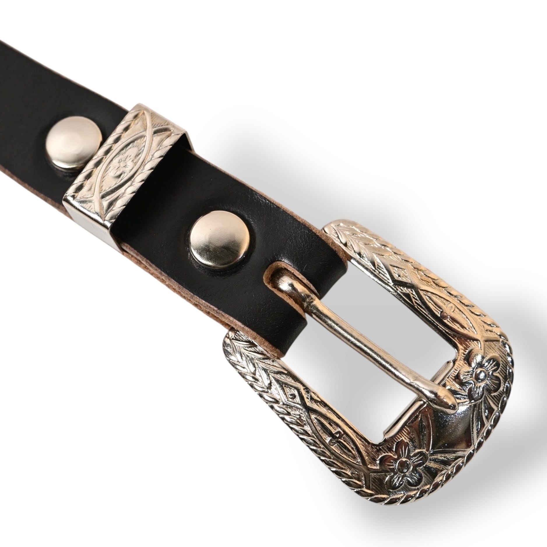 Button Works ウエスタンバックル クロムエクセル・ナローベルト⁡#2 Button Works】N&J x BW Western Buckle Chromexcel Narrow Belt #3
