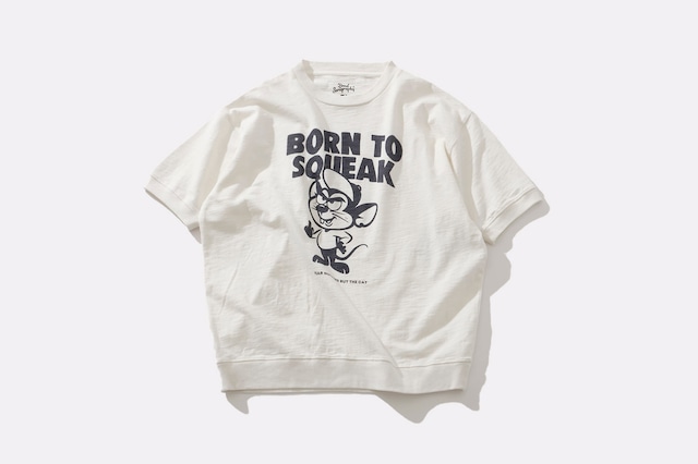 スラブヤーンジャージー - スウェットタイププリントTEE "MOUSE"