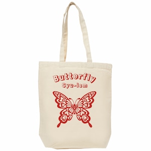 Butterfly　ロゴ入りトートバック　ナチュラル 