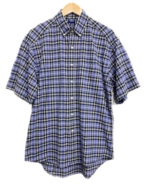 90sGAP Cotton Check BD Shirt/L