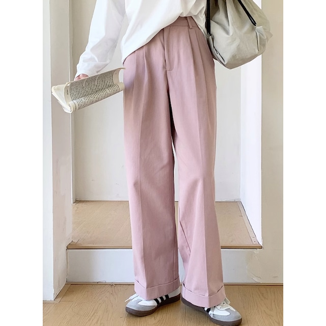 casual straight high-waist pants