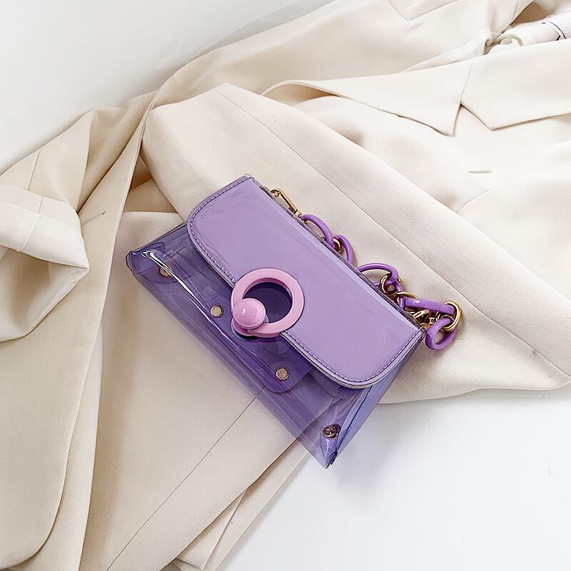 透明バッグ女性バッグ2020新しいトレンディワイルドチェーンバッグショルダーメッセンジャーバッグファッションゼリー小さな正方形バッグ Tiancai_Wing_Bag0604891