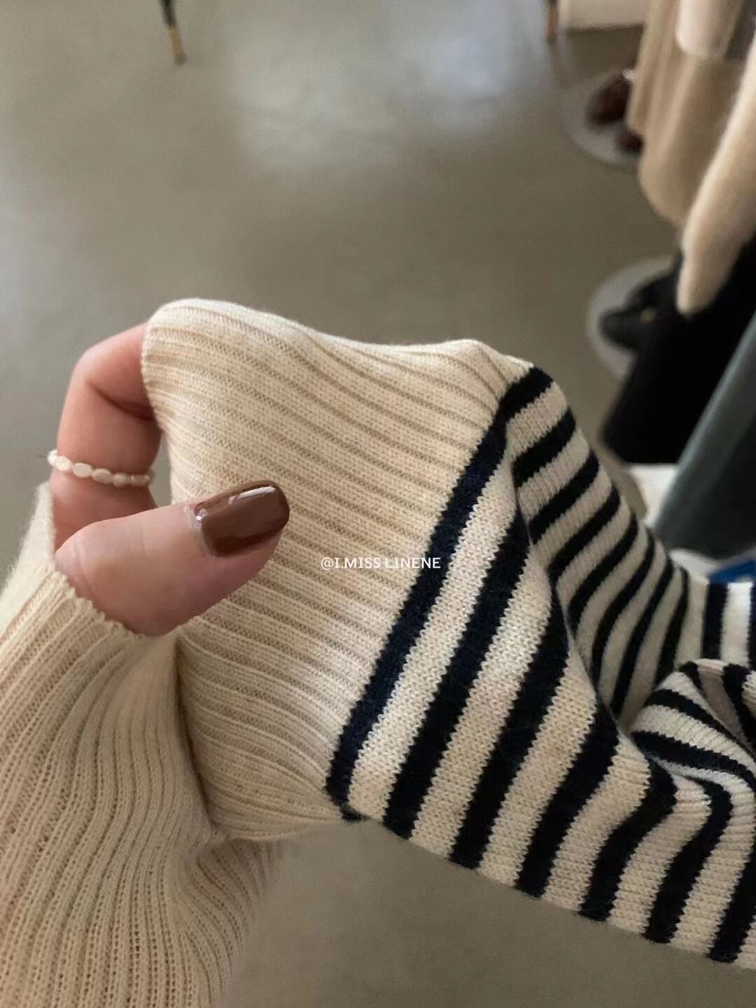 襟付きボーダーニット  AJ22085-201