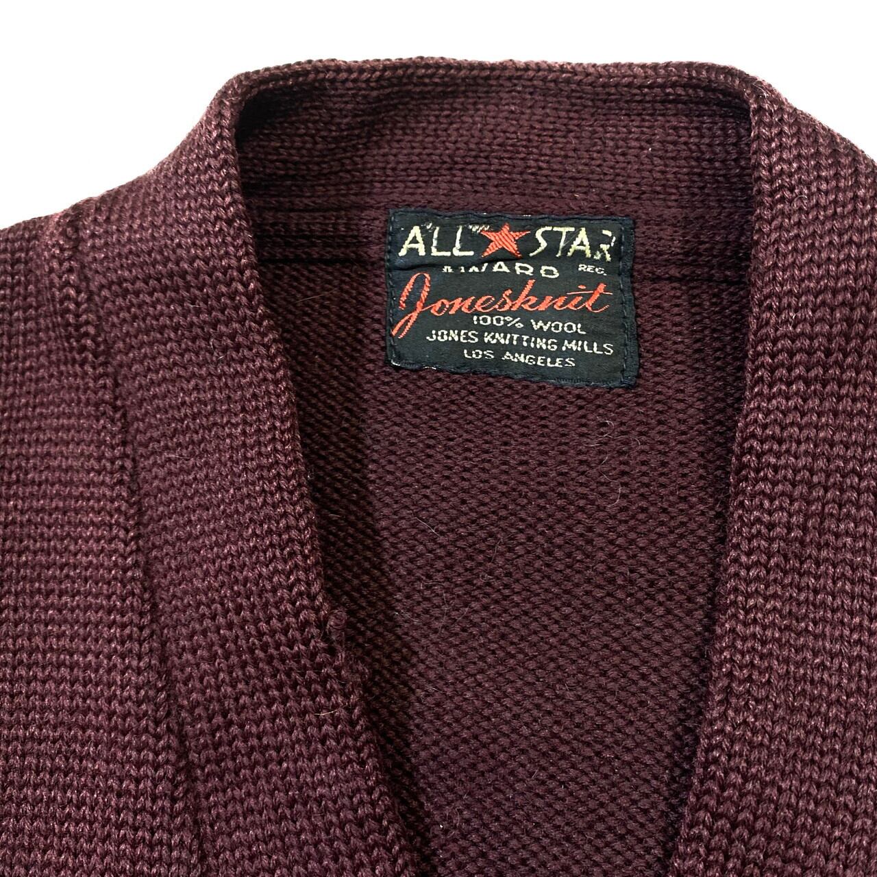 ~60年代 PRINCETON SWEATER ウールレタードニットカーディガン メンズM ヴィンテージ /eaa374942