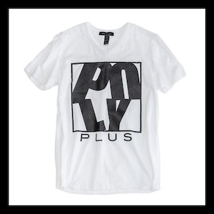 POLYPLUS Vネック ロゴTシャツ ホワイト