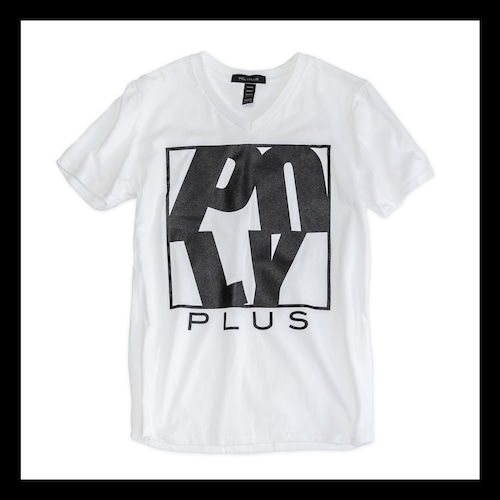 POLYPLUS Vネック ロゴTシャツ ホワイト