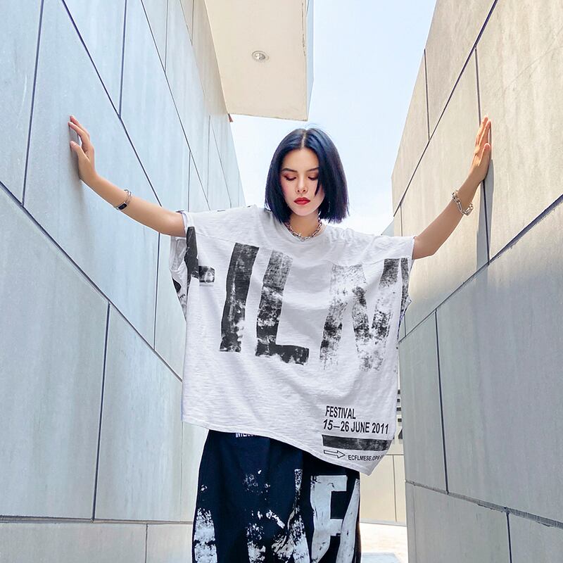 レディースプリントトップス サマー半袖スリーブTシャツ ルーズ ショート ハーフスリーブ 夏物 ヨーロピアン ラブタオタオダレンハウス56941720992