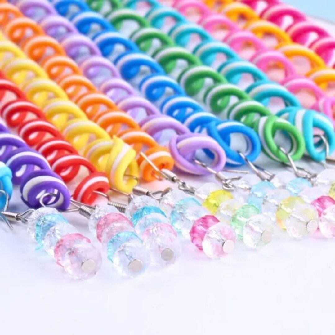 ヘアアクセサリー 4本セット スパイラルチャーム ヘアビーズ 仮装