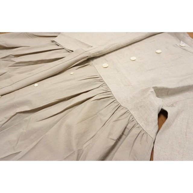 nachukara(ナチュカラ)40リネン×ローンバンドカラーワンピース【日本製】【SALE20％OFF】