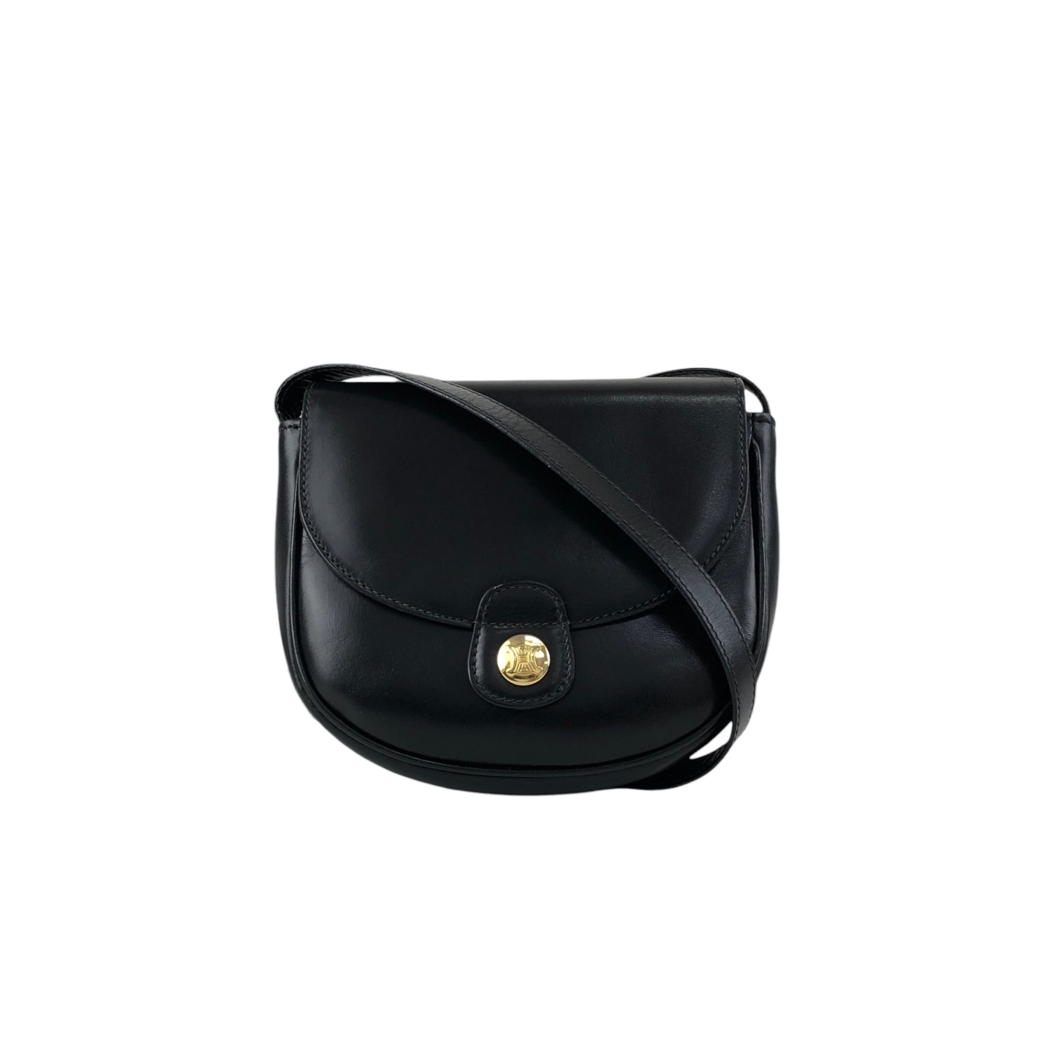 CELINE セリーヌ ショルダーバッグ ブラック ブラゾン ボタン レザー