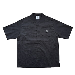 8G DOTAIR COOLMAX SUCKER OPEN COLLAR SHIRT -DARK NAVY KHAKI-