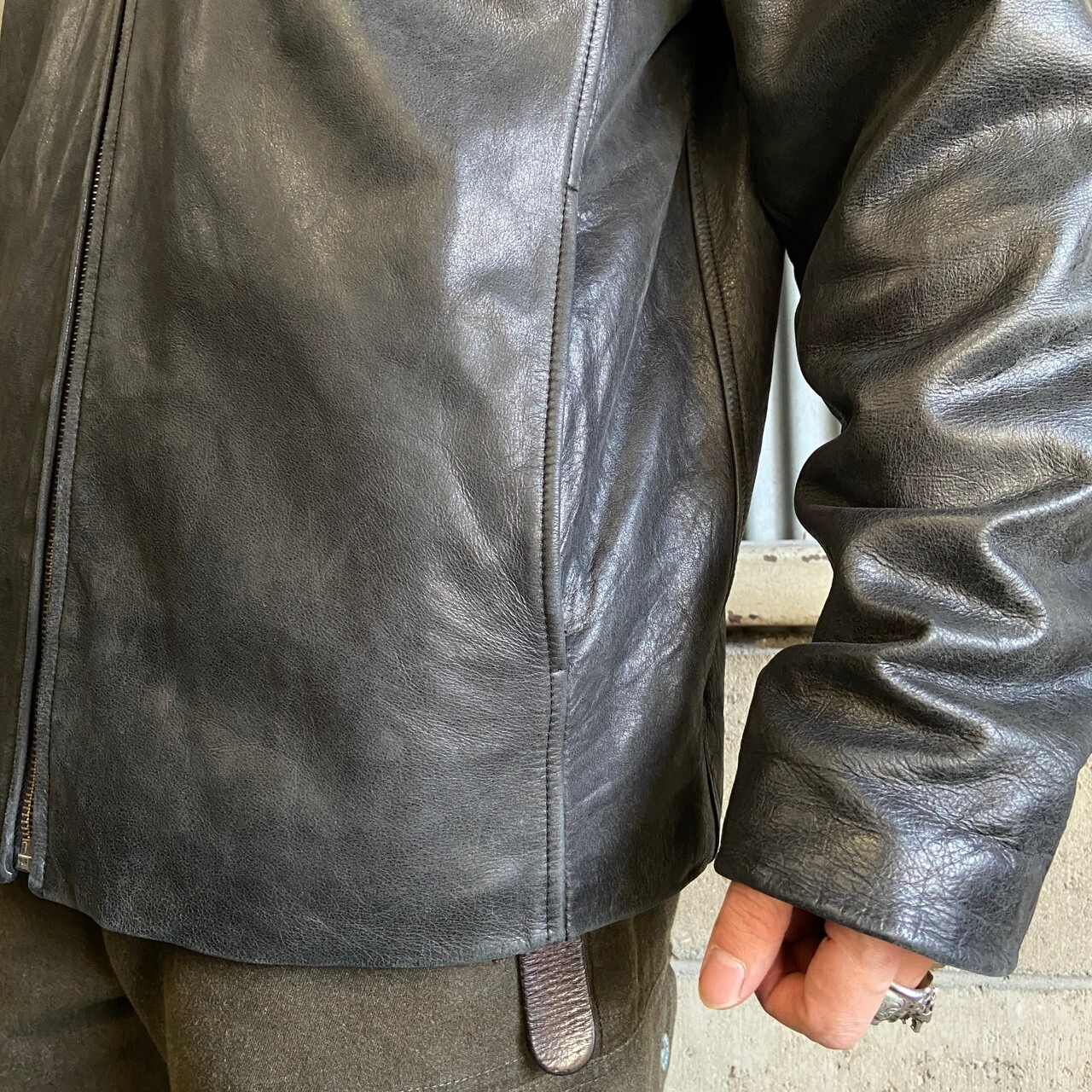 90年代〜 OLD GAP オールドギャップ スタンドカラー シングルレザー 