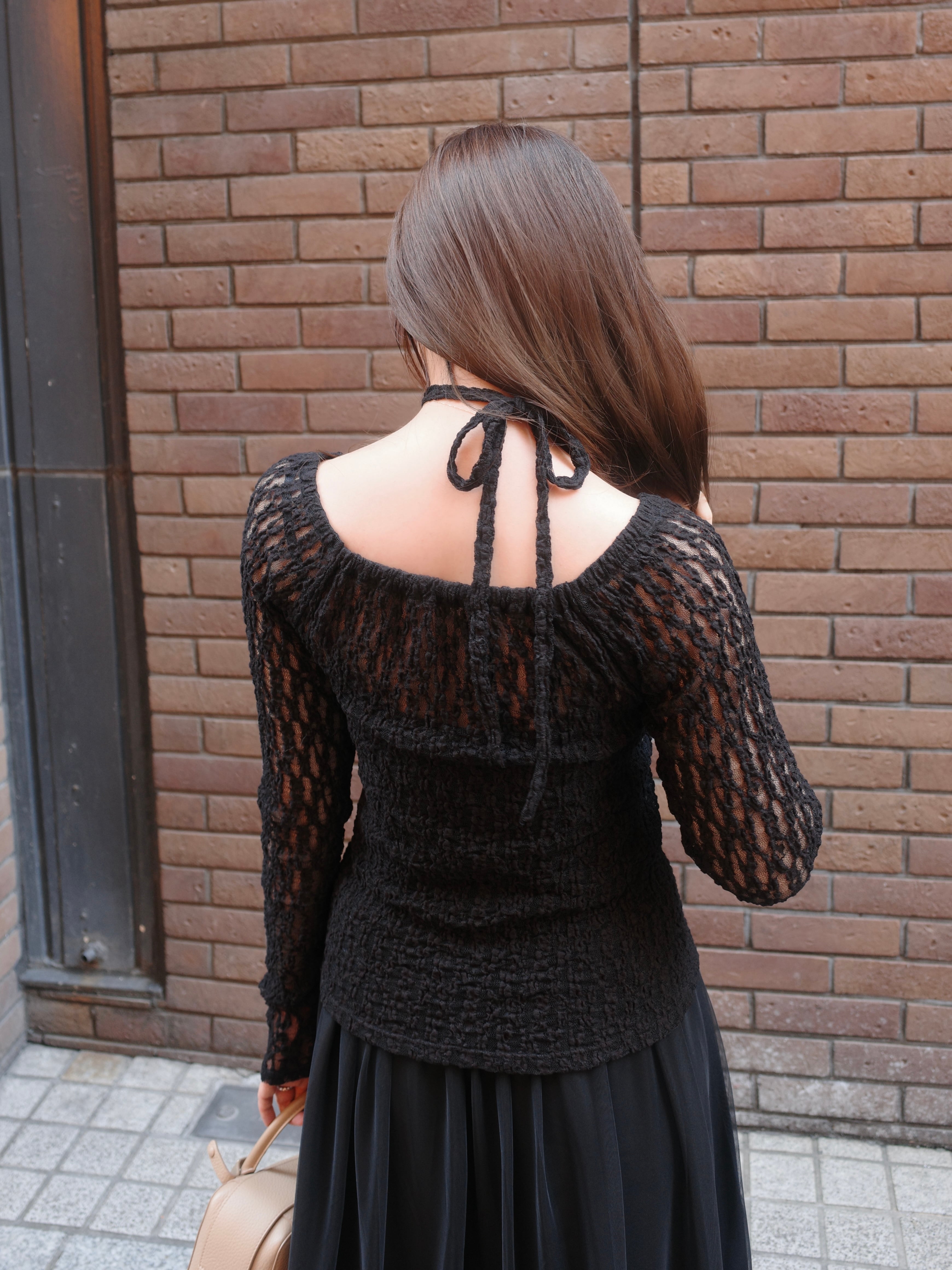 lacy tops / black 6/18 21:00～再販(即納) | HYEON