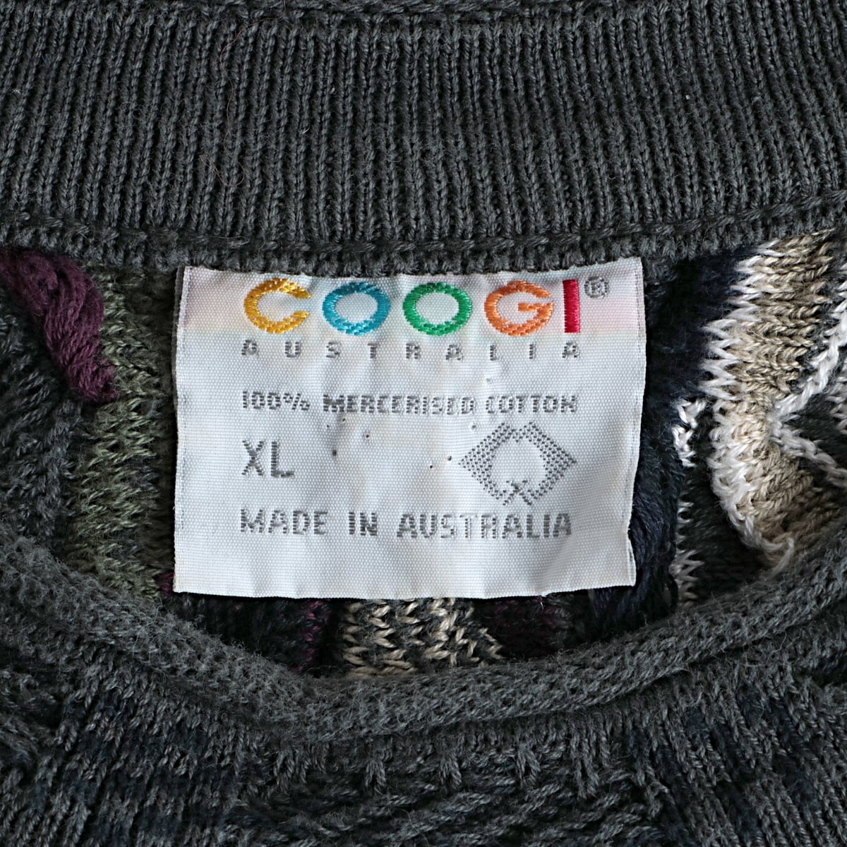 COOGI クージー 総柄 ３D コットン ニット セーター Australia製 古着