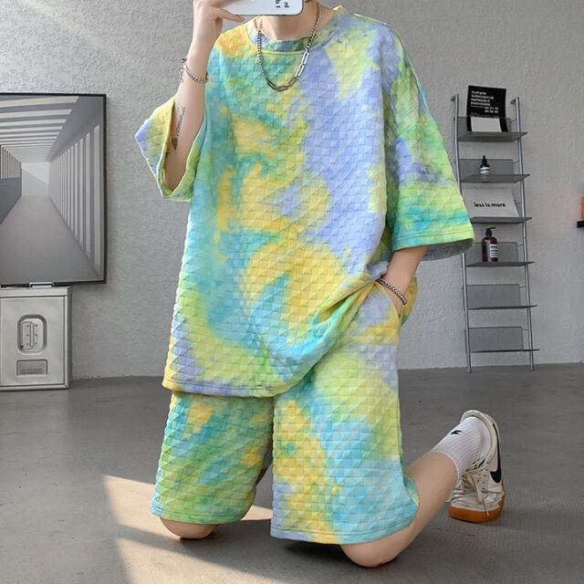 上下セット セットアップ タイダイ柄 予約販売】メンズ 上下セット セットアップ タイダイ柄 予約販売】メンズ