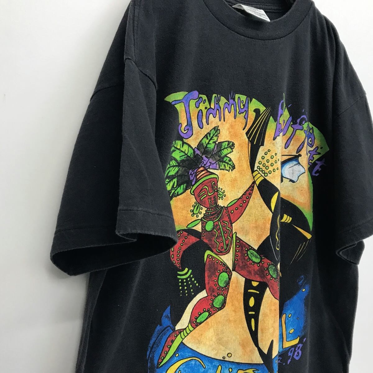 TULTEX 90年代 JIMMY BUFFETT 98' TOUR CREW Tシャツ ブラック バンド ...