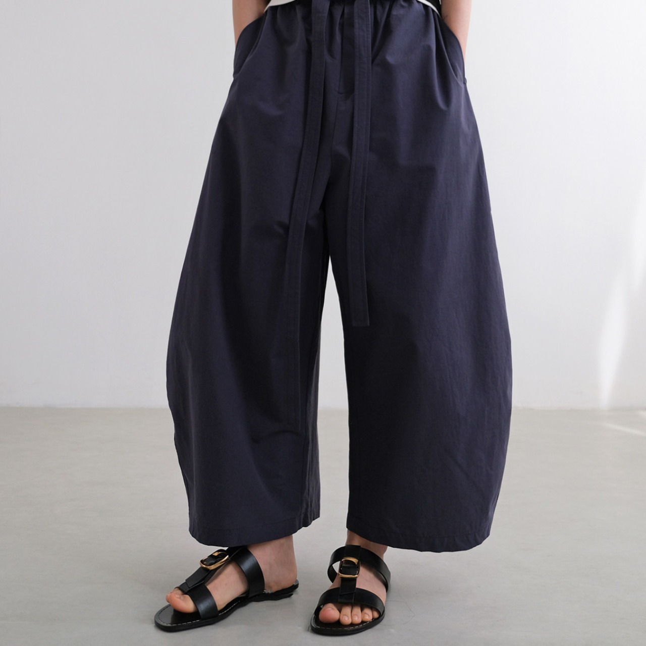 Drawstring Wide Full Length Pants  T4510