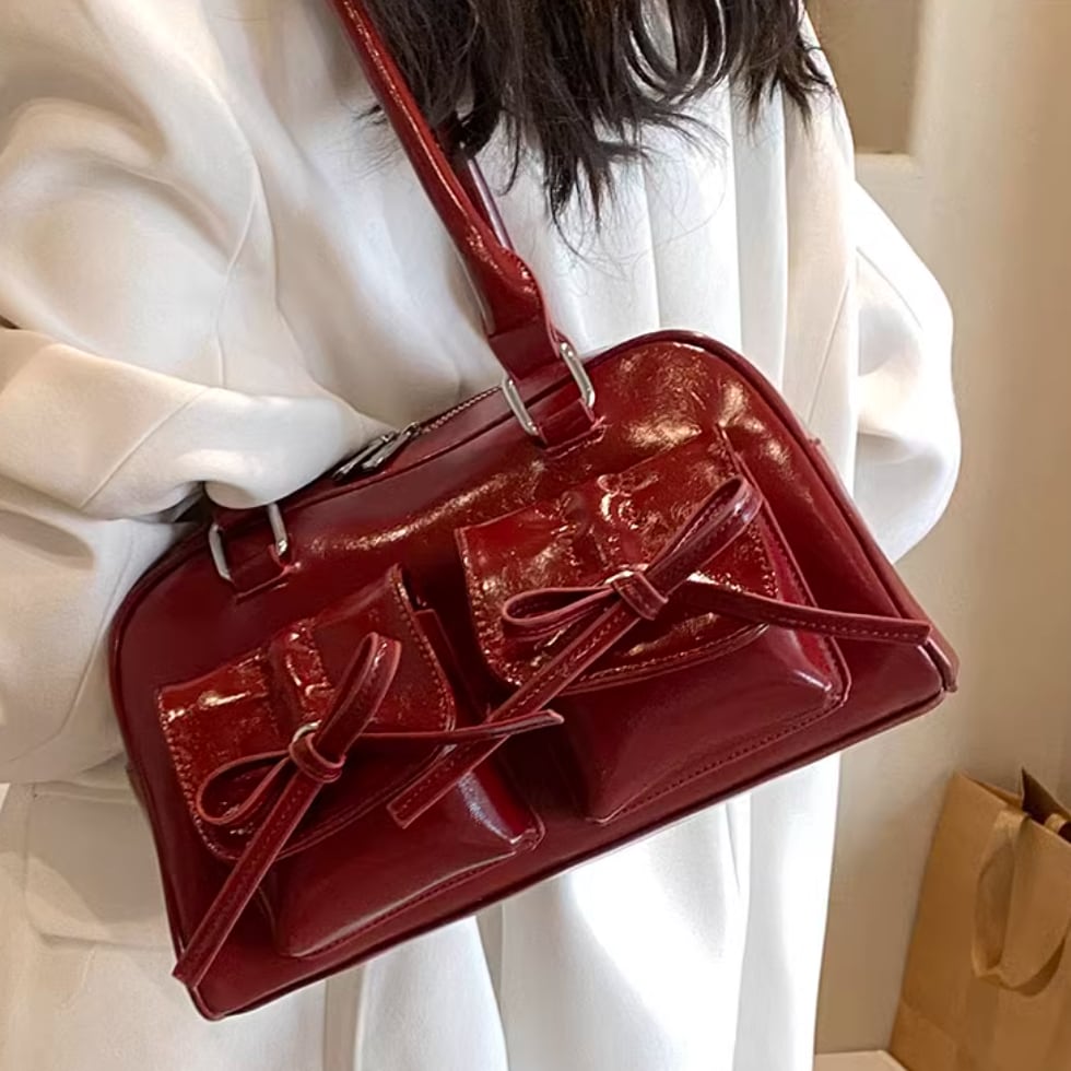 5色／ダブルリボンミニボストンバッグ ・61695 | sucrier ( シュクリエ