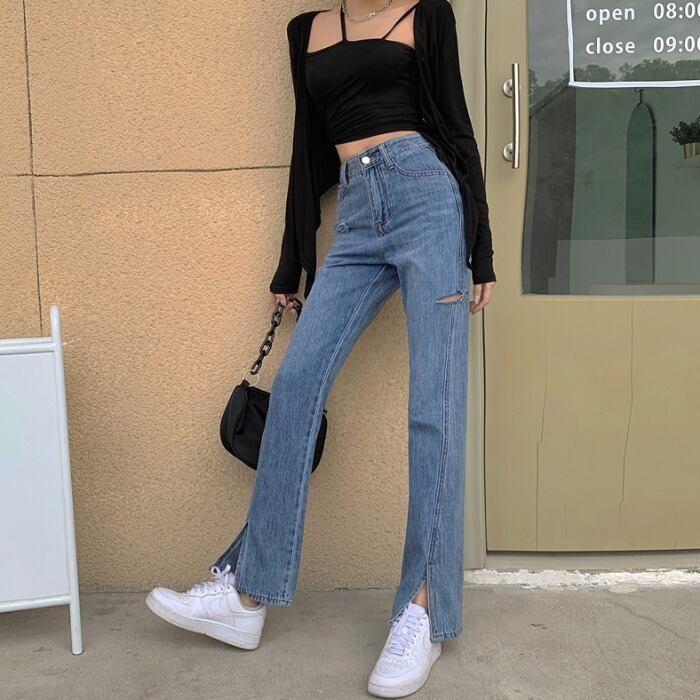 サマールーズ薄手ジーンズ レディーススタンダードパンツ レトロ 夏物 ガールズファッション76183018448