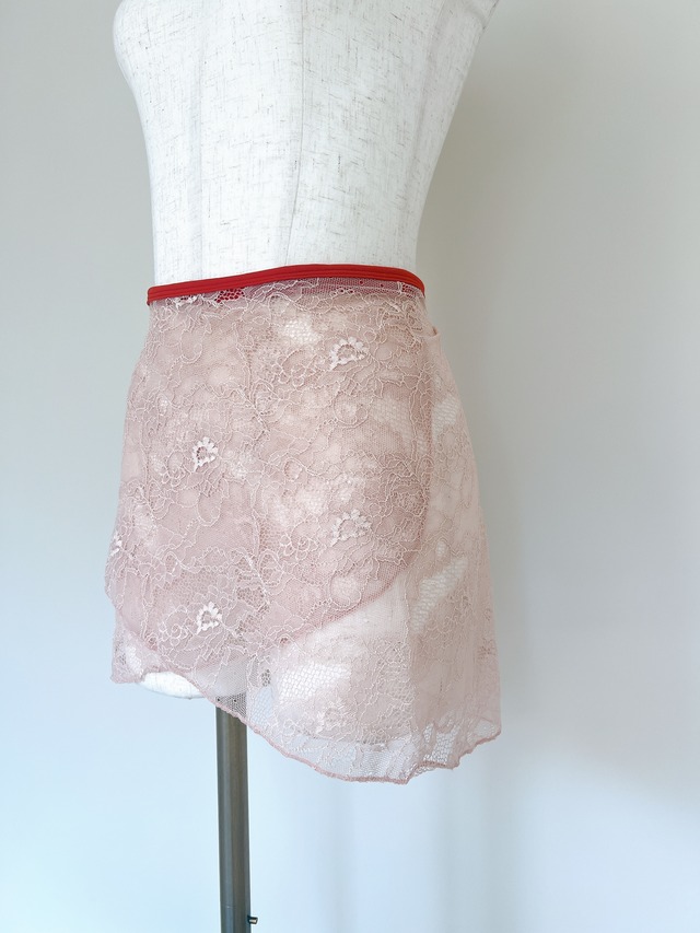 タイトレース　ラップ　バレエスカート（ベージュピンク）