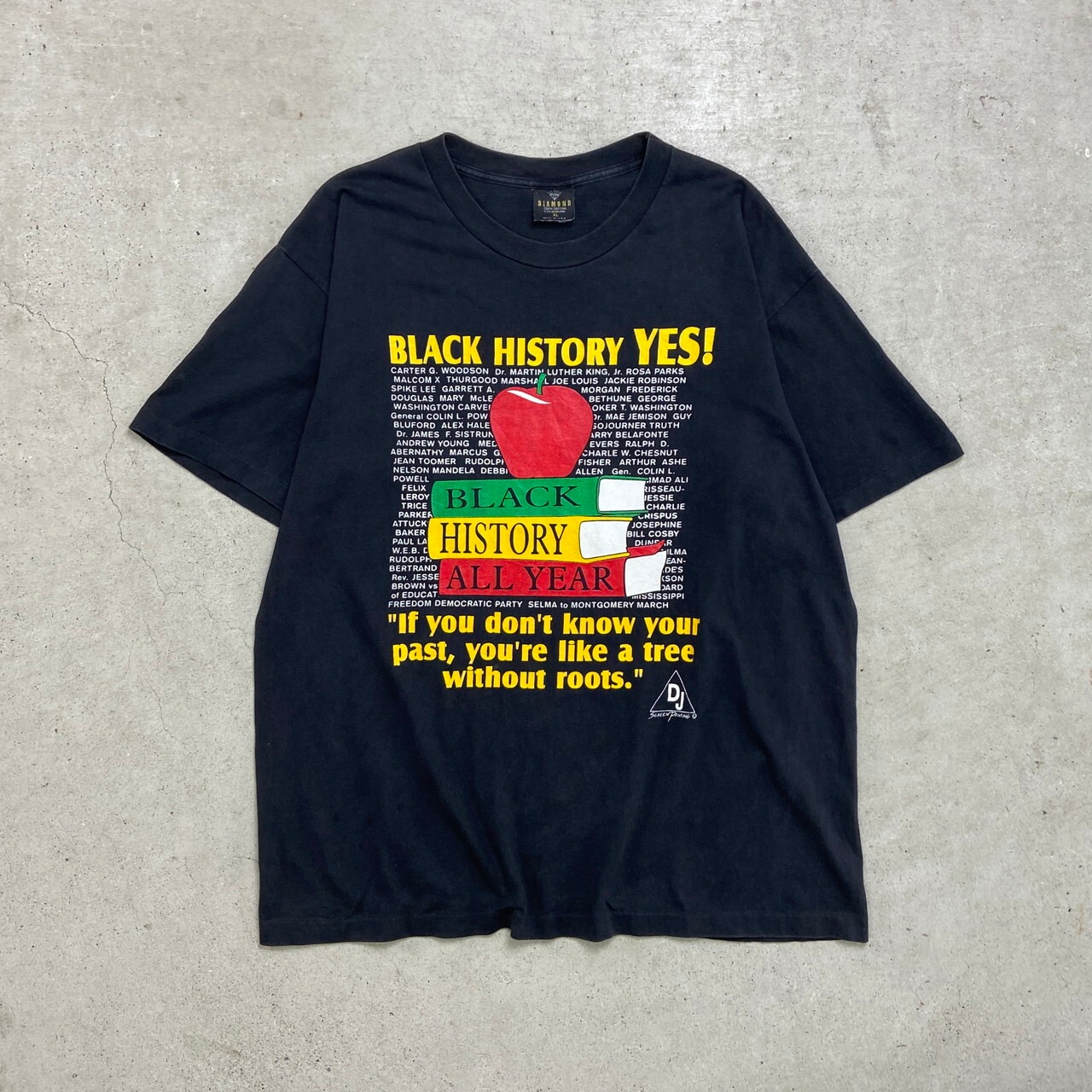90年代 USA製 BLACK HISTORY メッセージプリントTシャツ メンズ2XL相当 