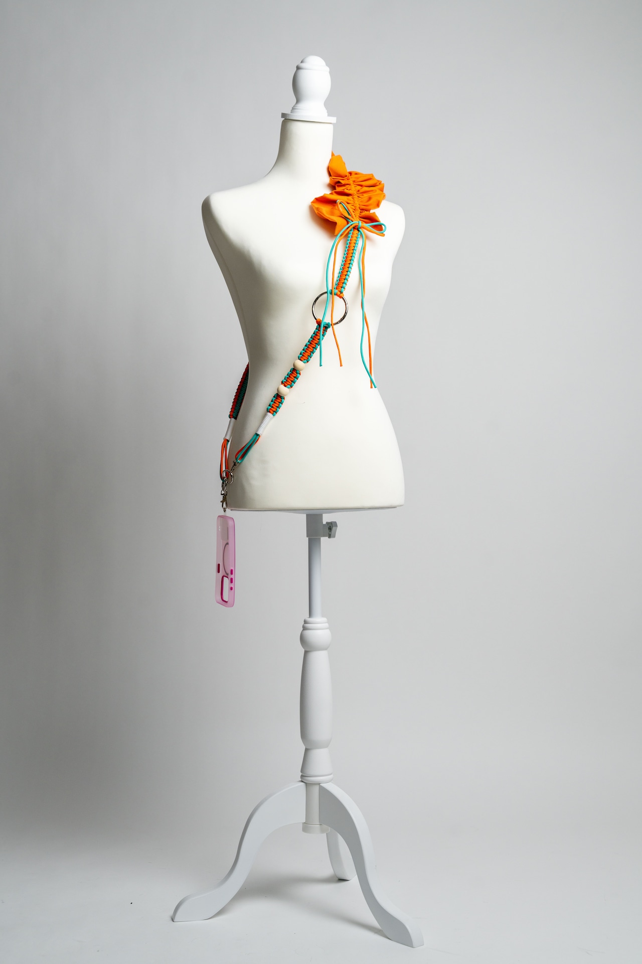 bi-tone frill strap Orange×Mint