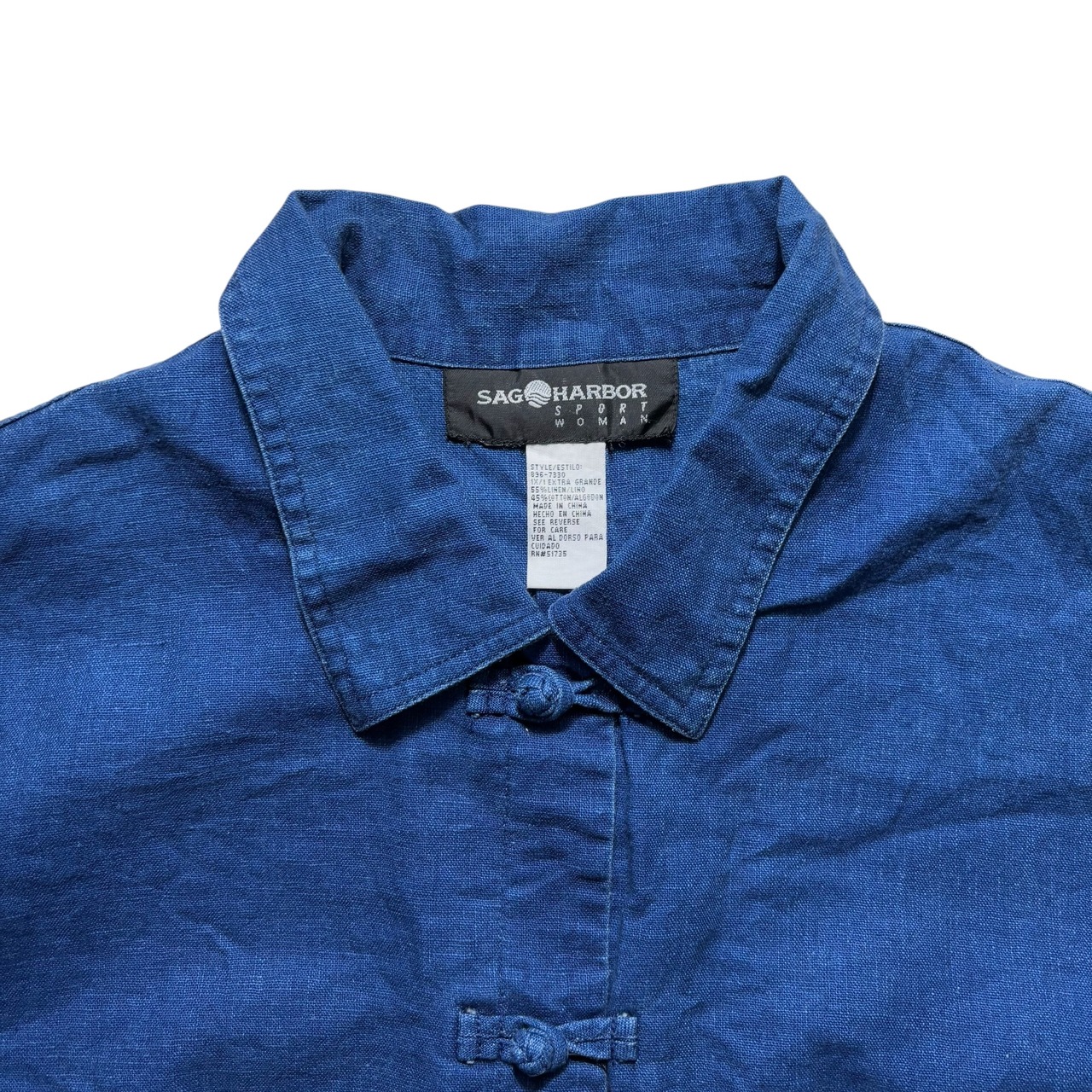 vintage 1990’s SAG HARBOR indigo linen China jacket