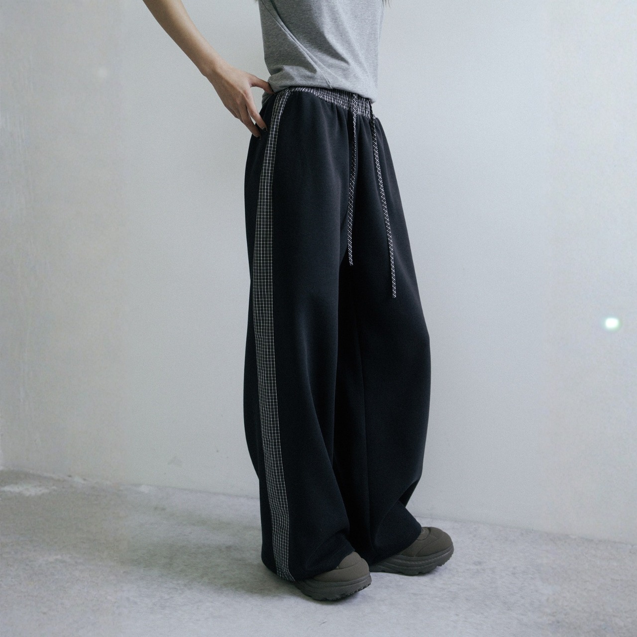 Side Line Check Wide Pants  T4527