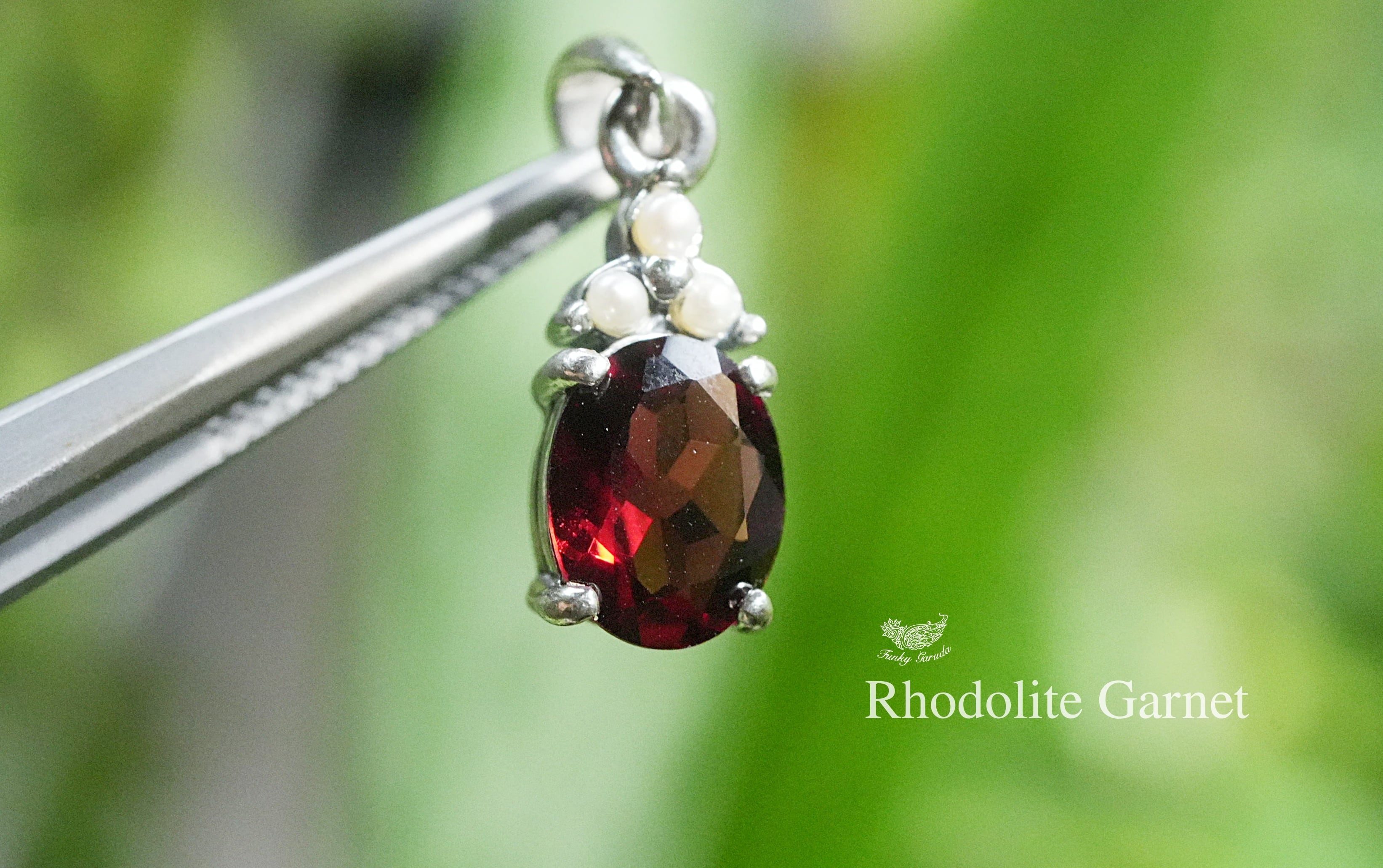 ガーネット★Rhodolite garnet シルバー ペンダント 1459