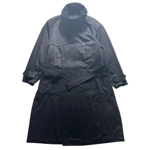 vintage DOMON black cotton twill long coat