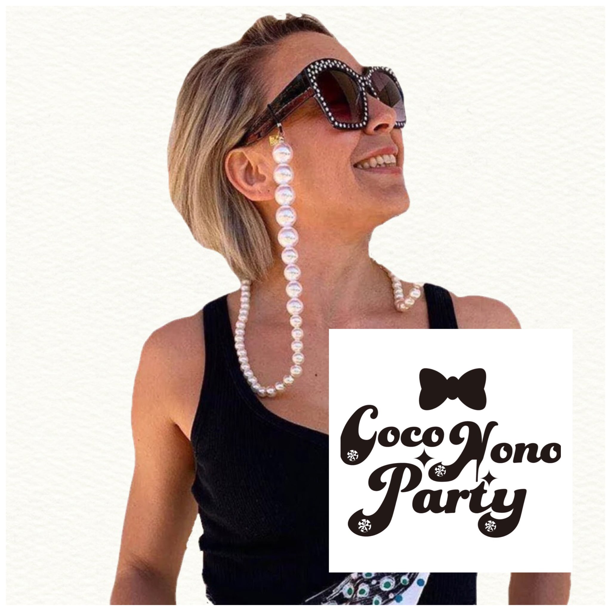 ♪❤️再販 薔薇ビジューパールメガネチェーンマスクチェーン