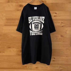 【PORT&COMPANY】フットボール ロゴ Tシャツ silverlake football イラスト バックプリント L US古着