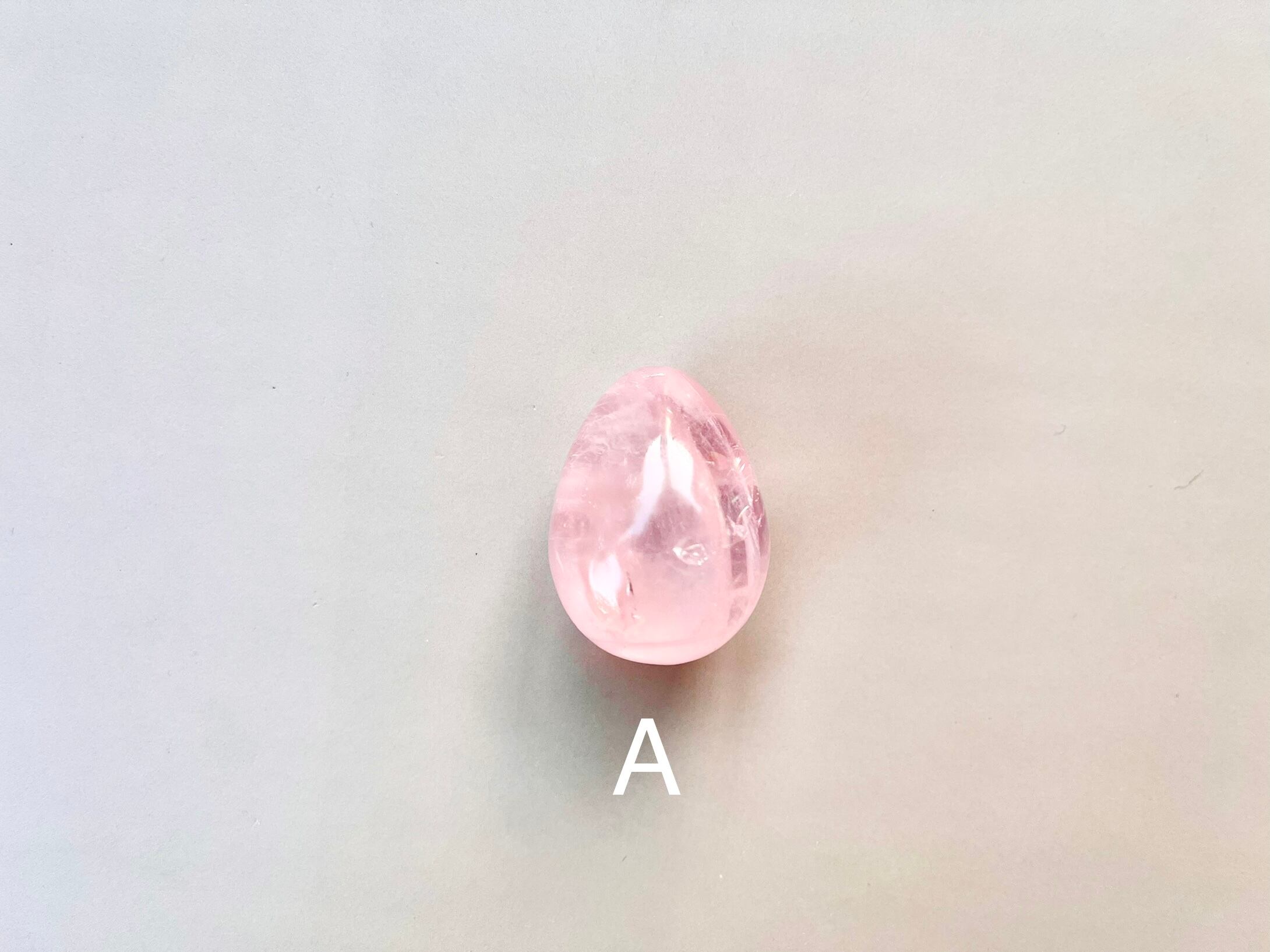 クリアーローズクォーツエッグ☆Birth energy clear rose quartz egg