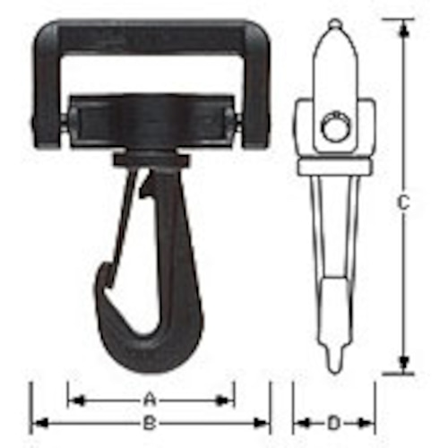 ＹＫＫ　ナスカン　プラスチックパーツ　LN20R 黒　１個