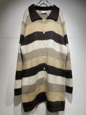 used mohair long knit cardigan