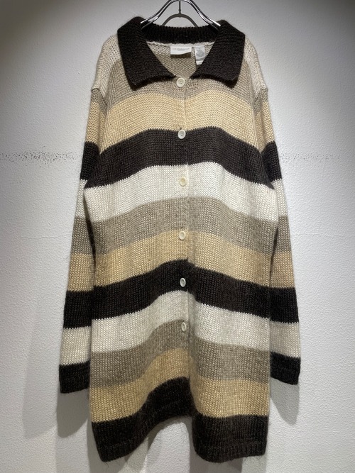 used mohair long knit cardigan